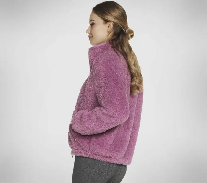 Skechers GO SNUGGLE Sherpa Jacket Light Mauve Women Tops Skechers GO SNUGGLE Sherpa Jacket Light Mauve Women Tops