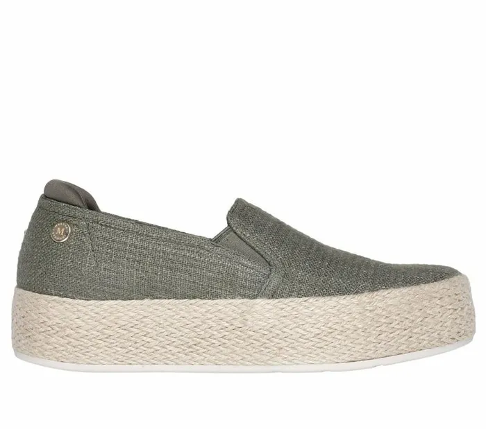 Skechers Martha Stewart BOBS Sesame Olive Women Canvas Shoes