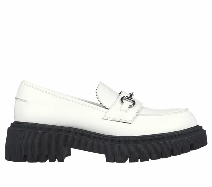 Skechers Modern Rugged 8211 Sweet Choice White Black Women SlipOns
