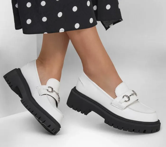 Skechers Modern Rugged 8211 Sweet Choice White Black Women SlipOns Skechers Modern Rugged 8211 Sweet Choice White Black Women SlipOns
