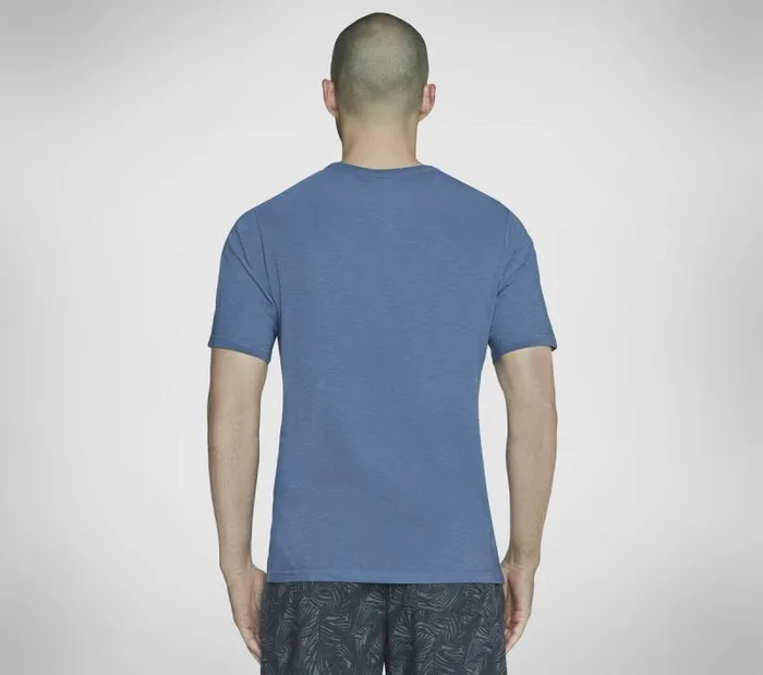 Skechers SKECHBREEZE Slub Pocket Tee Blue Gray Men Tops Skechers SKECHBREEZE Slub Pocket Tee Blue Gray Men Tops