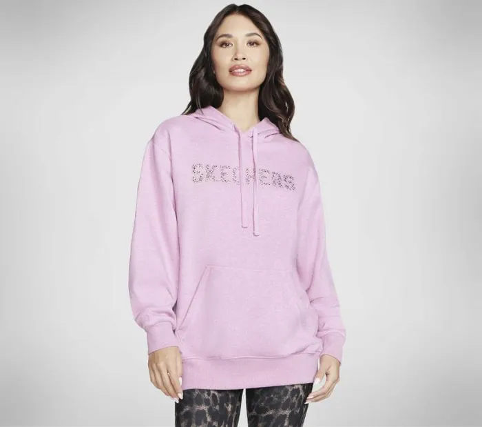 Skechers SkechSweats Shine Hoodie Light Mauve Women Tops