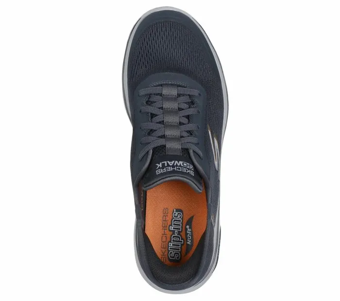 Skechers Skechers Slipins Arch Fit 20 8211 Simplicity 2 Charcoal Orange Men Athletic Sneakers