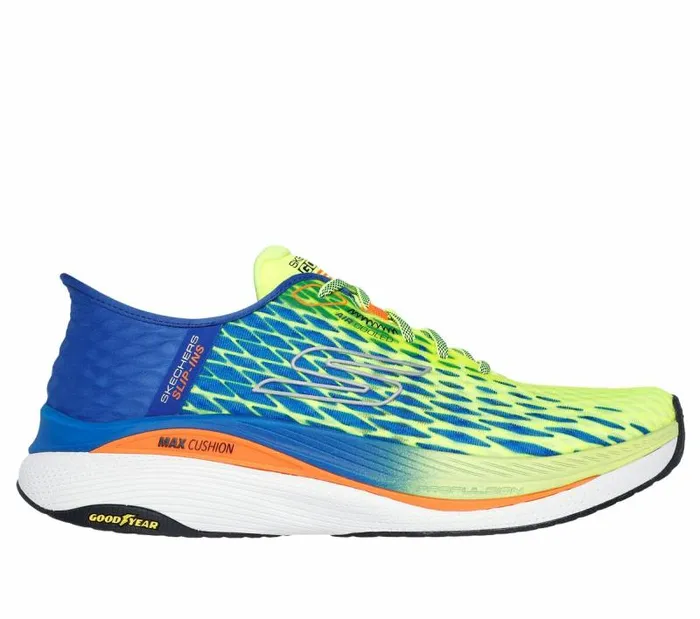Skechers Skechers Slipins Max Cushioning Propulsion 8211 Vitality Yellow Blue Men Athletic Sneakers