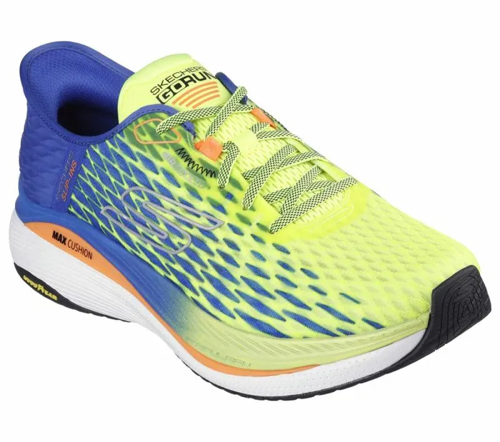 Skechers Skechers Slipins Max Cushioning Propulsion 8211 Vitality Yellow Blue Men Athletic Sneakers