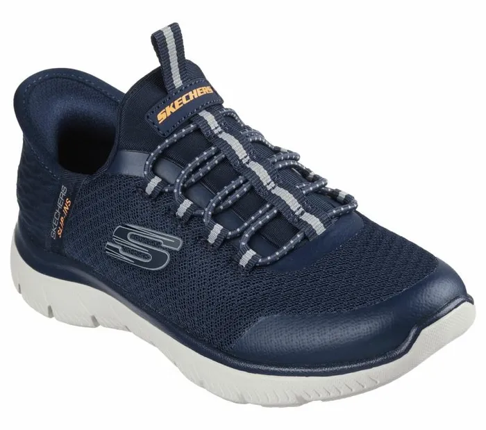 Skechers Skechers Slipins Summits 8211 High Range Navy Orange Kids Athletic Shoes and Sneakers