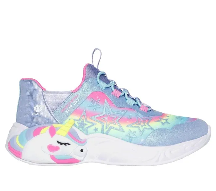 Skechers Skechers Slipins Unicorn Dreams 8211 Starry Lite Lavender Multi Kids Athletic Shoes and Sneakers