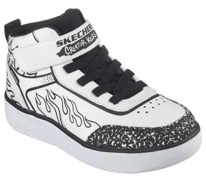 Skechers Sport Court 92 8211 ColorBlitz White Black Kids Athletic Shoes and Sneakers Skechers Sport Court 92 8211 ColorBlitz White Black Kids Athletic Shoes and Sneakers