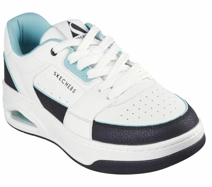 Skechers Uno Court 8211 LowPost White Turquoise Men Athletic Sneakers