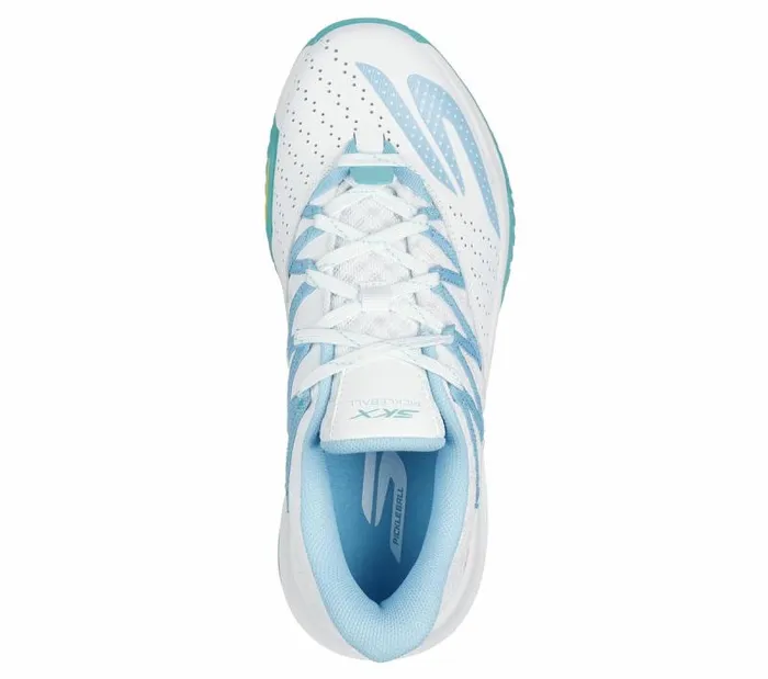 Skechers Viper CourtRally White Light Blue Women Athletic Sneakers