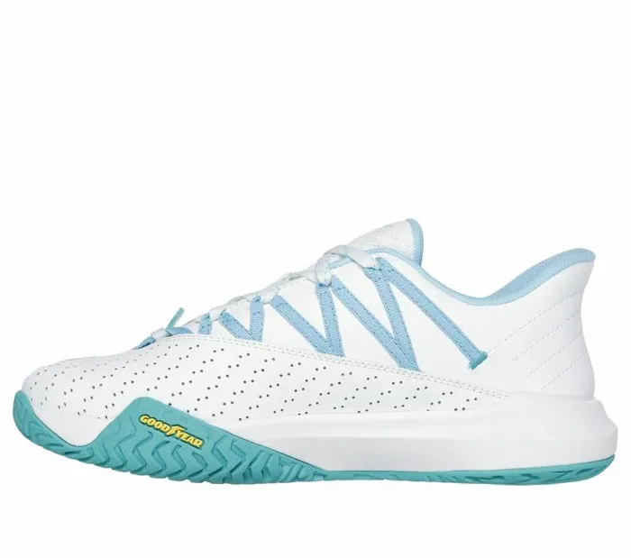 Skechers Viper CourtRally White Light Blue Women Athletic Sneakers