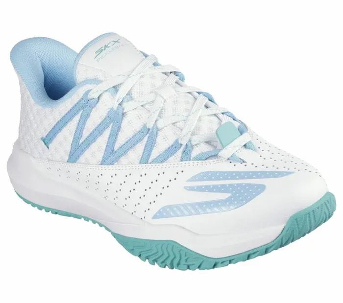 Skechers Viper CourtRally White Light Blue Women Athletic Sneakers