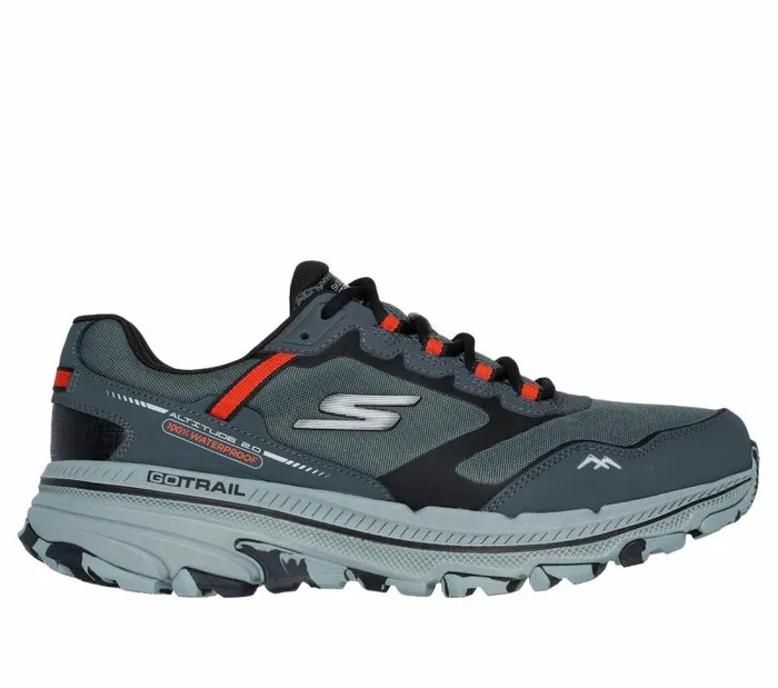 Skechers Waterproof GO RUN Trail Altitude 20 Gray Green Men Athletic Sneakers
