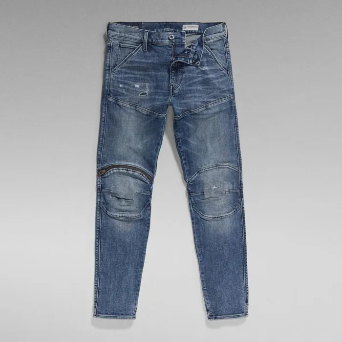 Skinny Men GStar RAW 5620 3D Zip Knee Skinny Jeans Faded Cascade Restored