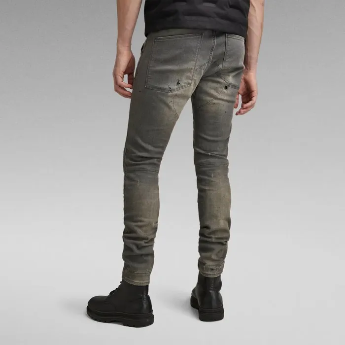 Skinny Men GStar RAW 5620 3D Zip Knee Skinny Jeans Sun Faded Cement Restored