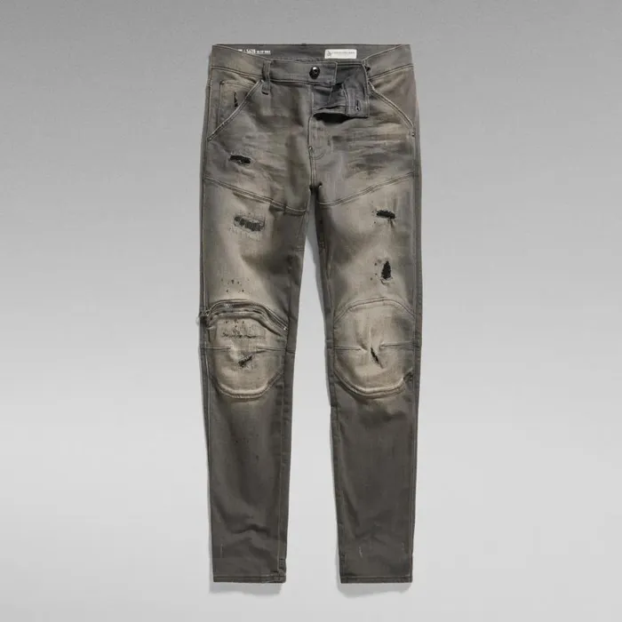 Skinny Men GStar RAW 5620 3D Zip Knee Skinny Jeans Sun Faded Cement Restored