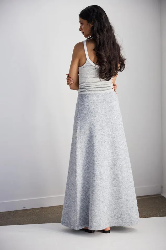 Skirts Women VRG GRL Lya Knit Maxi Skirt Grey Marle Skirts Women VRG GRL Lya Knit Maxi Skirt Grey Marle