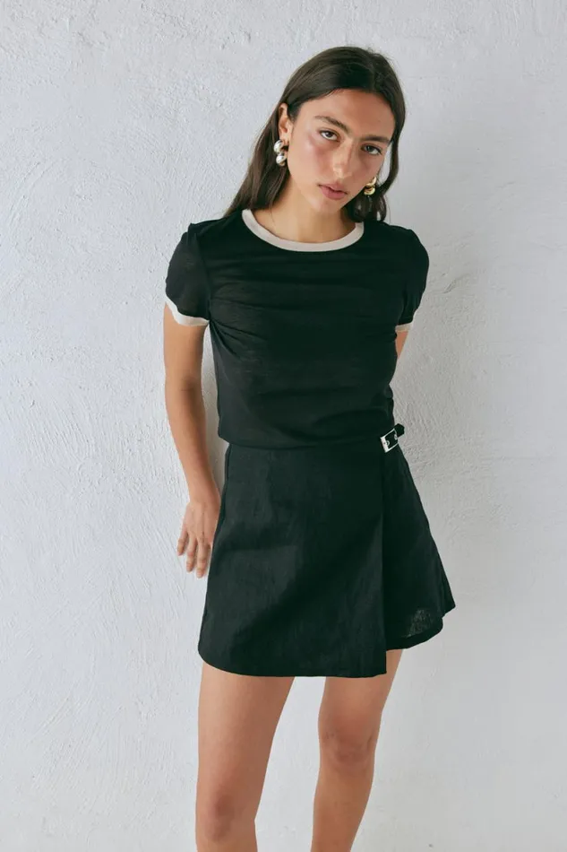 Skorts Women VRG GRL Matteo Linen Skort Black