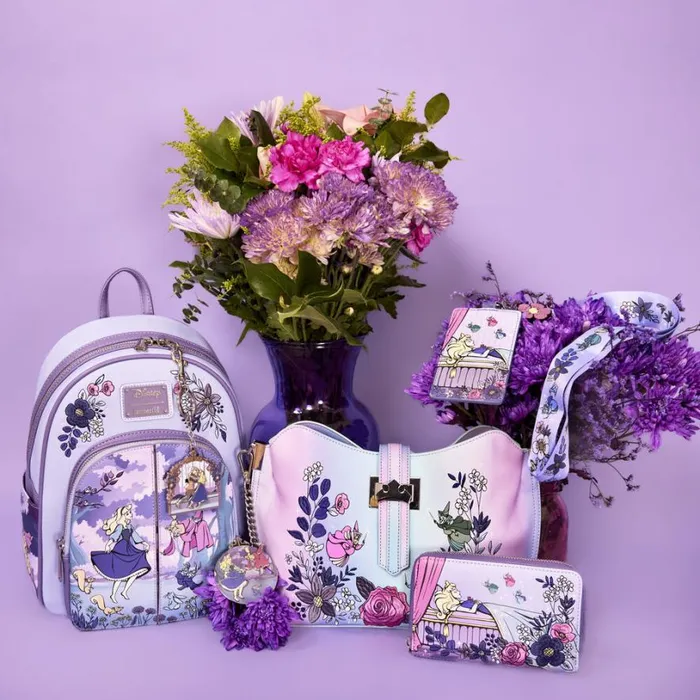 Sleeping Beauty 65th Anniversary Floral Scene Lanyard With Card Holder Unisex Loungefly Small Accessories Sleeping Beauty 65th Anniversary Floral Scene Lanyard With Card Holder Unisex Loungefly Small Accessories