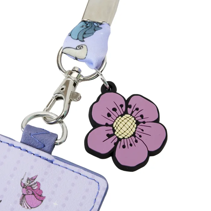 Sleeping Beauty 65th Anniversary Floral Scene Lanyard With Card Holder Unisex Loungefly Small Accessories Sleeping Beauty 65th Anniversary Floral Scene Lanyard With Card Holder Unisex Loungefly Small Accessories