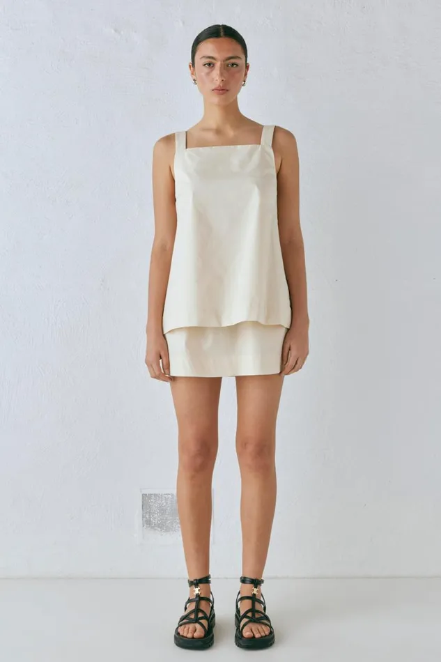 Sleeveless Women VRG GRL Elka Top Cream Sleeveless Women VRG GRL Elka Top Cream