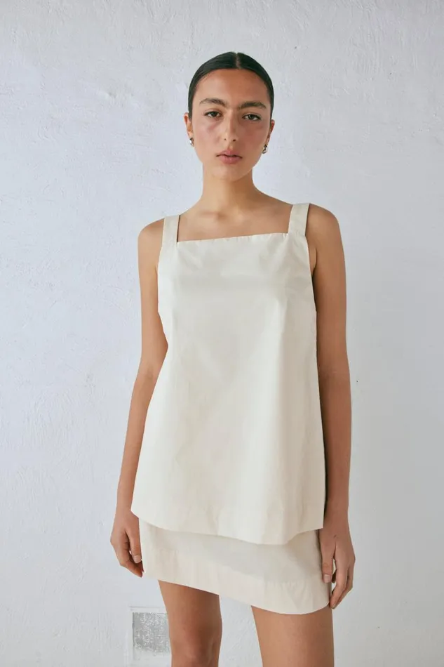 Sleeveless Women VRG GRL Elka Top Cream Sleeveless Women VRG GRL Elka Top Cream