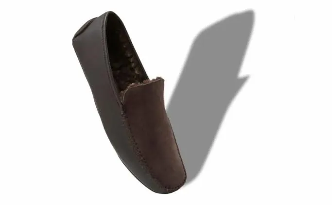 Slippers Men Manolo Blahnik MAYFAIRBrown Nappa Leather And Suede Driving Shoes Slippers Men Manolo Blahnik MAYFAIRBrown Nappa Leather And Suede Driving Shoes