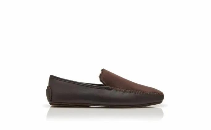 Slippers Men Manolo Blahnik MAYFAIRBrown Nappa Leather And Suede Driving Shoes Slippers Men Manolo Blahnik MAYFAIRBrown Nappa Leather And Suede Driving Shoes