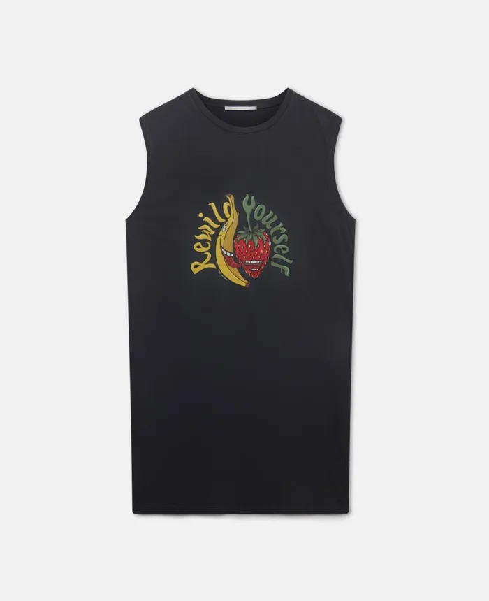 Stella McCartney 039Rewild Yourself039 Fruit Print Tank Dress Black Women Sweatshirts And TShirts Stella McCartney 039Rewild Yourself039 Fruit Print Tank Dress Black Women Sweatshirts And TShirts