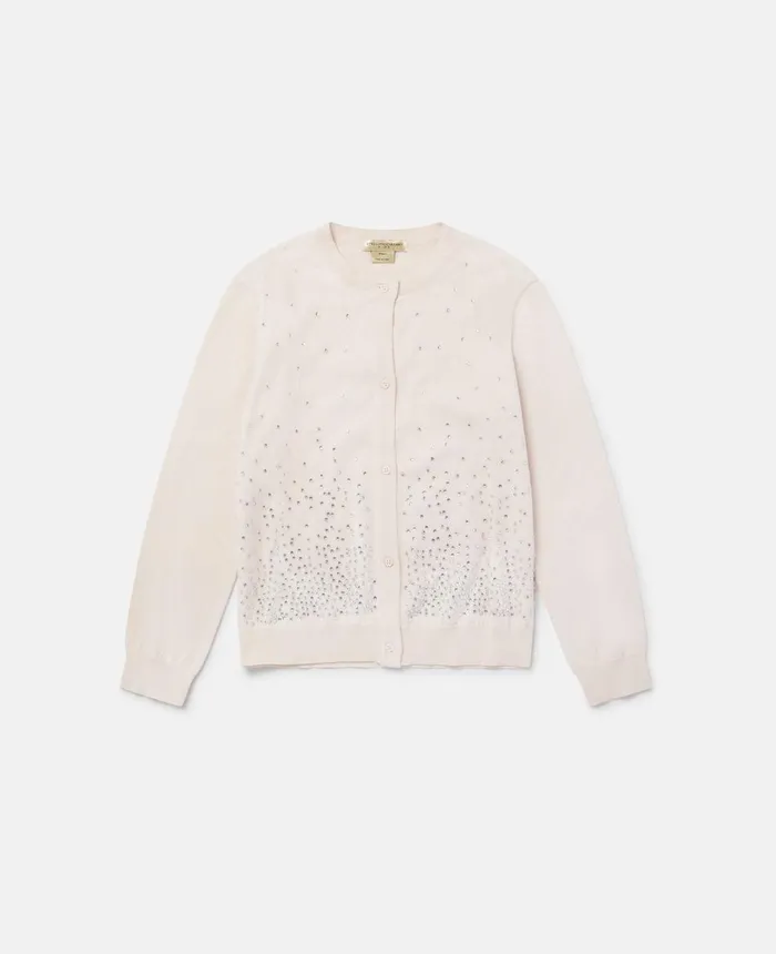 Stella McCartney Crystal Dgrad Cardigan Pink Kids Sweaters and Cardigans