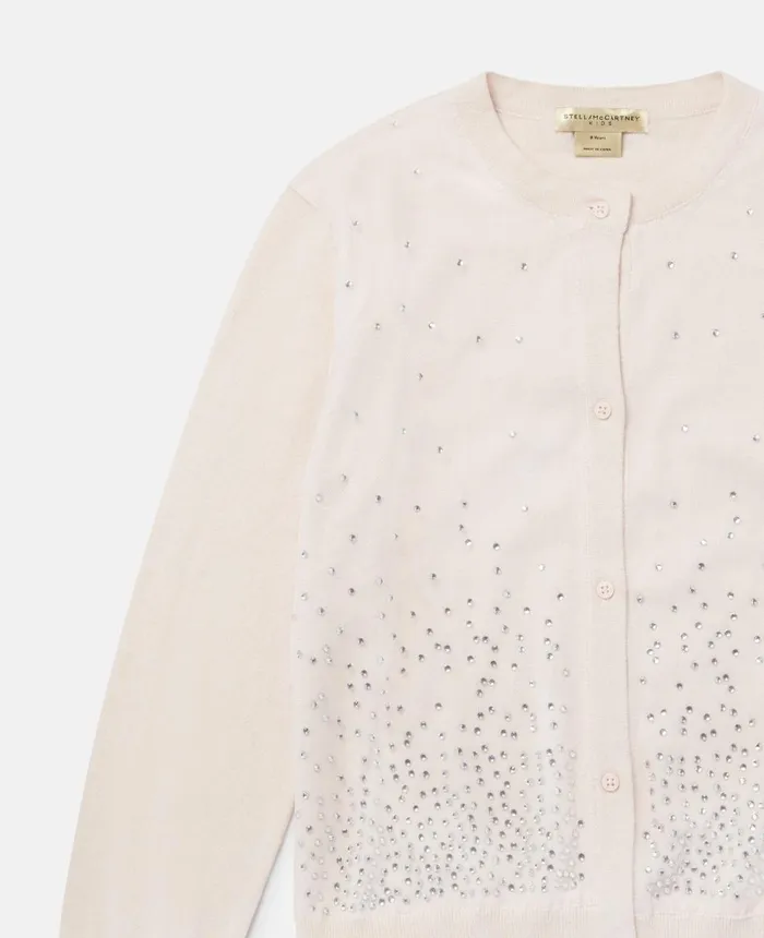 Stella McCartney Crystal Dgrad Cardigan Pink Kids Sweaters and Cardigans