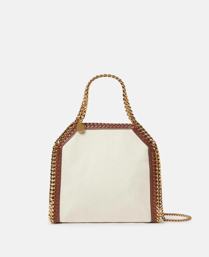 Stella McCartney Falabella Cotton Canvas Mini Tote Bag Ecru Women Mini Bags And Clutches
