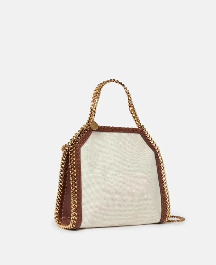 Stella McCartney Falabella Cotton Canvas Mini Tote Bag Ecru Women Mini Bags And Clutches Stella McCartney Falabella Cotton Canvas Mini Tote Bag Ecru Women Mini Bags And Clutches