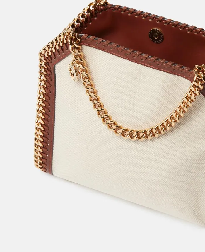 Stella McCartney Falabella Cotton Canvas Mini Tote Bag Ecru Women Mini Bags And Clutches Stella McCartney Falabella Cotton Canvas Mini Tote Bag Ecru Women Mini Bags And Clutches