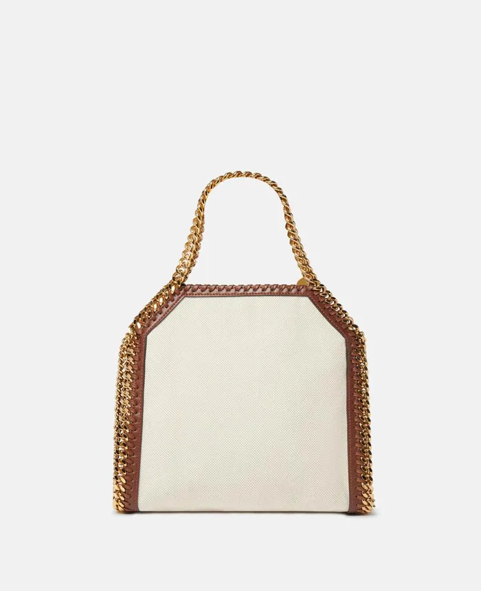 Stella McCartney Falabella Cotton Canvas Mini Tote Bag Ecru Women Mini Bags And Clutches Stella McCartney Falabella Cotton Canvas Mini Tote Bag Ecru Women Mini Bags And Clutches