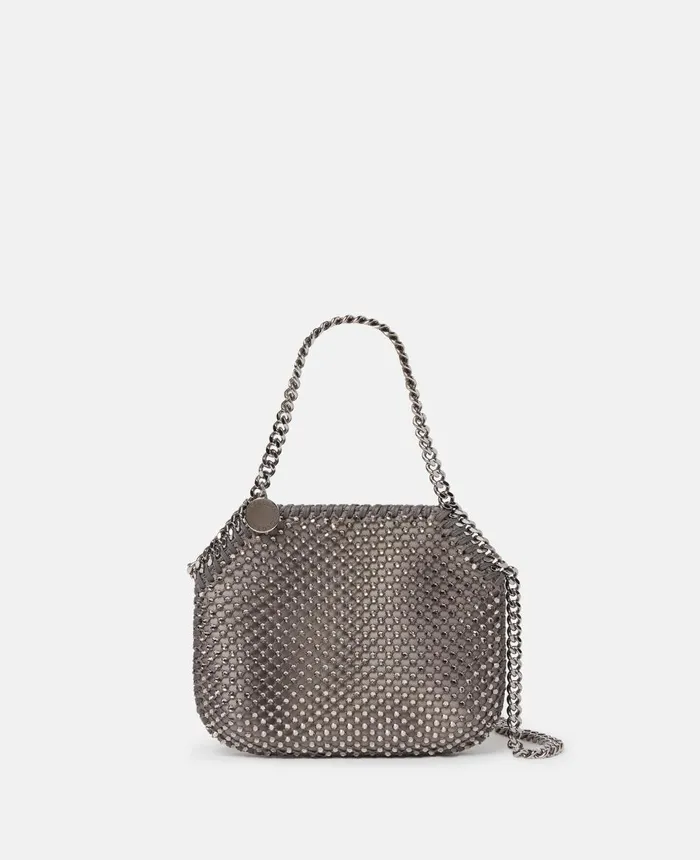 Stella McCartney Falabella Crystal Mesh Mini Tote Bag Fog Women Mini Bags And Clutches