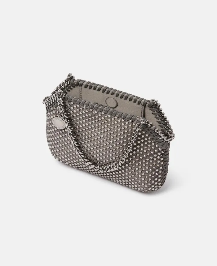 Stella McCartney Falabella Crystal Mesh Mini Tote Bag Fog Women Mini Bags And Clutches Stella McCartney Falabella Crystal Mesh Mini Tote Bag Fog Women Mini Bags And Clutches