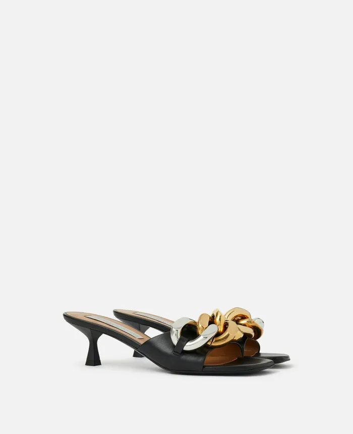 Stella McCartney Falabella Kitten Mules Black Women Heels
