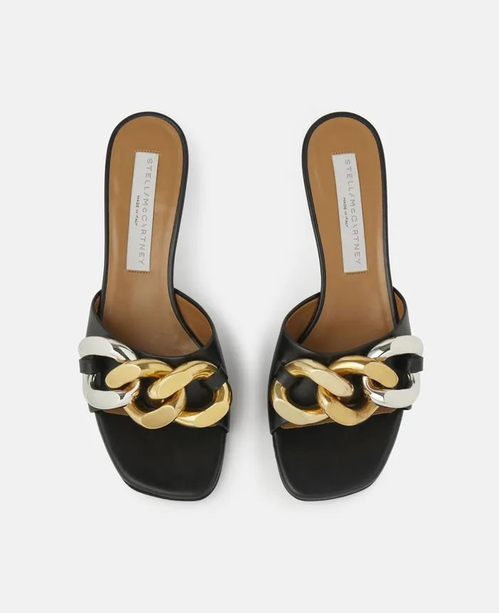 Stella McCartney Falabella Kitten Mules Black Women Heels