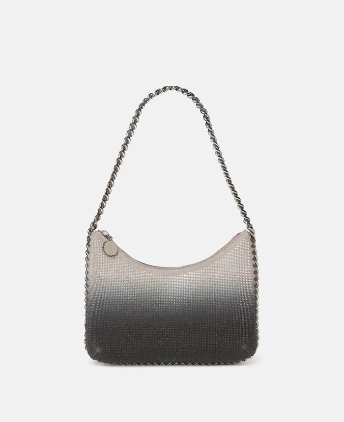 Stella McCartney Falabella Zip Crystal Gradient Mini Shoulder Bag Light Gray Women Mini Bags And Clutches Stella McCartney Falabella Zip Crystal Gradient Mini Shoulder Bag Light Gray Women Mini Bags And Clutches