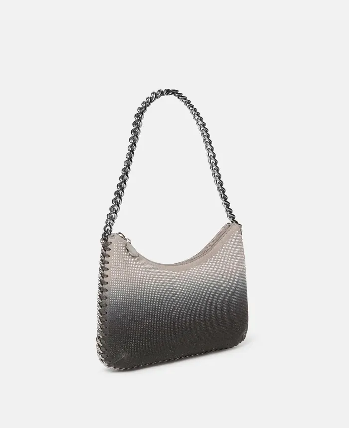 Stella McCartney Falabella Zip Crystal Gradient Mini Shoulder Bag Light Gray Women Mini Bags And Clutches Stella McCartney Falabella Zip Crystal Gradient Mini Shoulder Bag Light Gray Women Mini Bags And Clutches