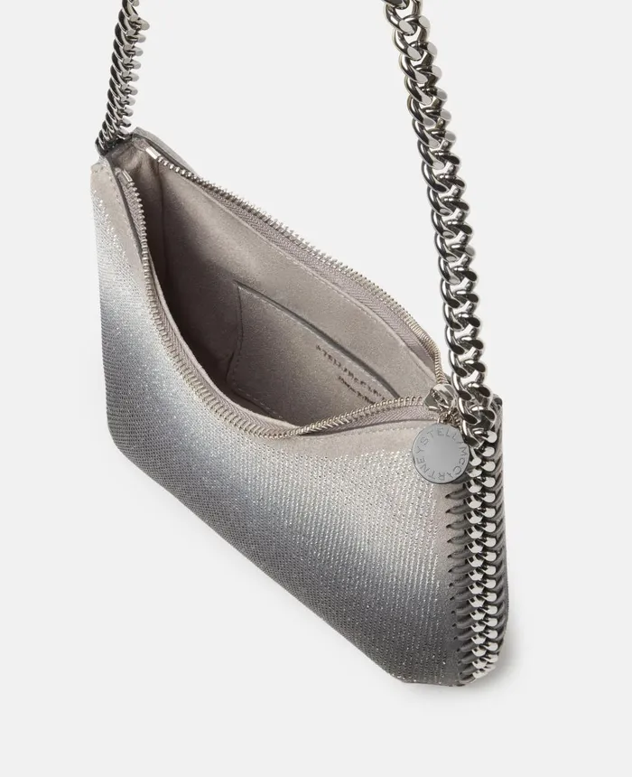 Stella McCartney Falabella Zip Crystal Gradient Mini Shoulder Bag Light Gray Women Mini Bags And Clutches Stella McCartney Falabella Zip Crystal Gradient Mini Shoulder Bag Light Gray Women Mini Bags And Clutches