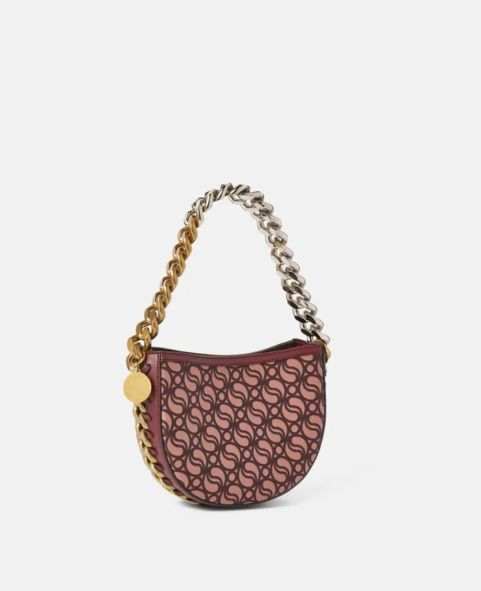 Stella McCartney Frayme Small SWave Shoulder Bag Burgundy Women Crossbody Bags Stella McCartney Frayme Small SWave Shoulder Bag Burgundy Women Crossbody Bags