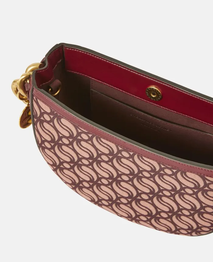 Stella McCartney Frayme Small SWave Shoulder Bag Burgundy Women Crossbody Bags Stella McCartney Frayme Small SWave Shoulder Bag Burgundy Women Crossbody Bags