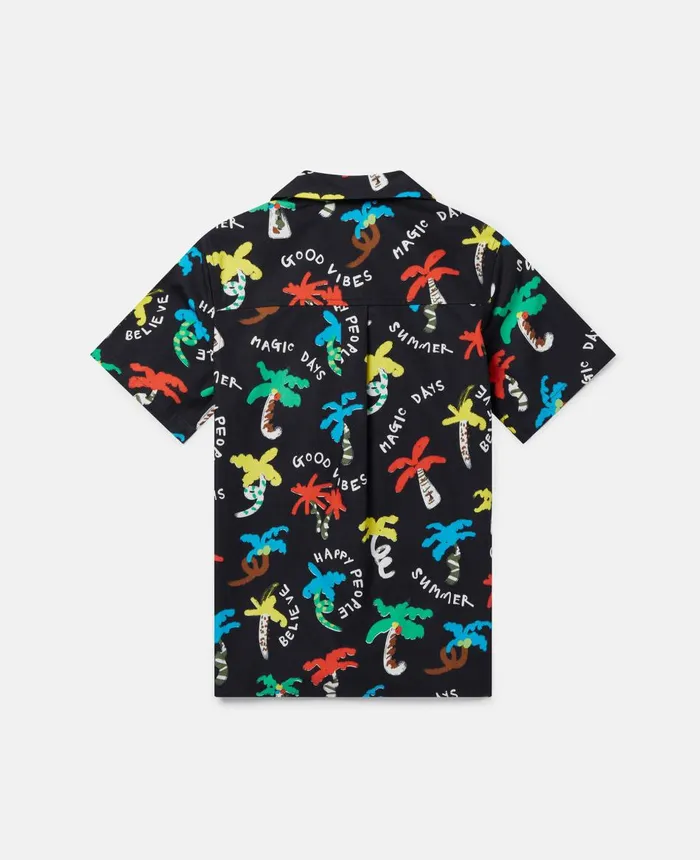 Stella McCartney Good Vibes Palm Print Shirt Black Multicolour Kids TShirts And Sweatshirt Stella McCartney Good Vibes Palm Print Shirt Black Multicolour Kids TShirts And Sweatshirt