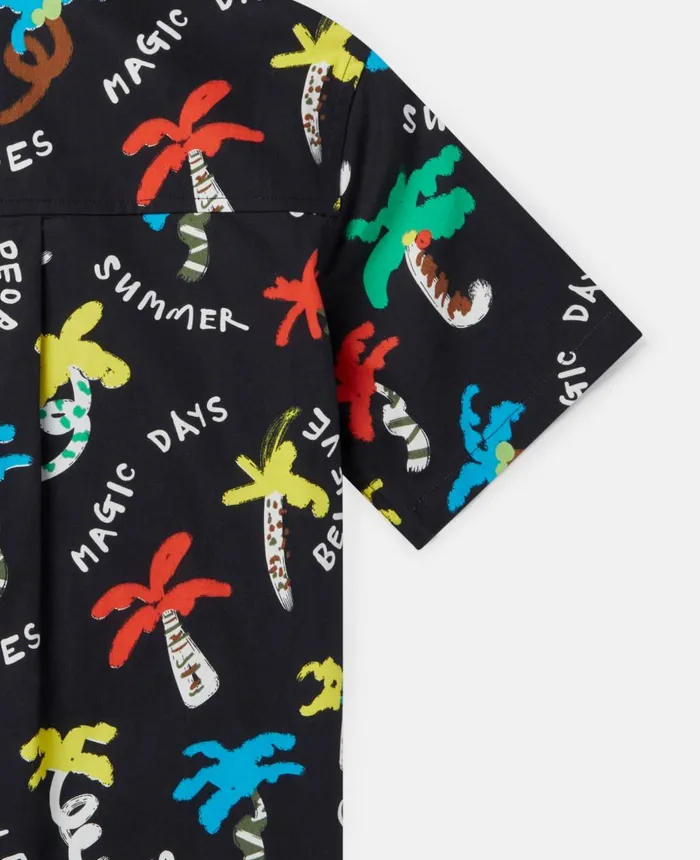 Stella McCartney Good Vibes Palm Print Shirt Black Multicolour Kids TShirts And Sweatshirt Stella McCartney Good Vibes Palm Print Shirt Black Multicolour Kids TShirts And Sweatshirt