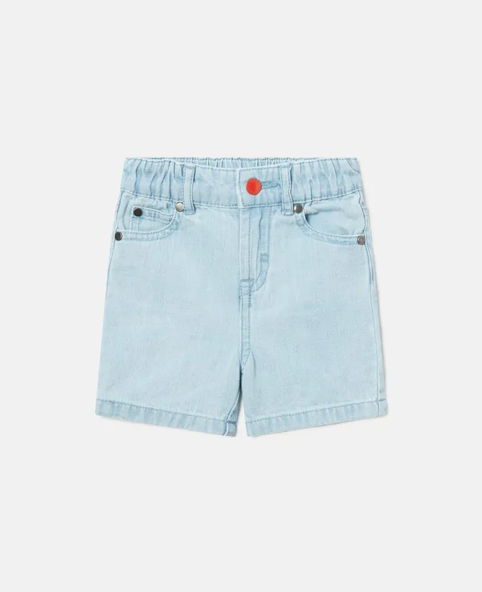 Stella McCartney Light Wash Denim Shorts Blue Kids Pants and Shorts