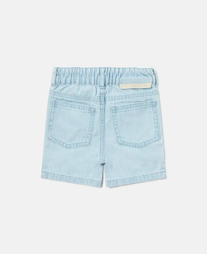 Stella McCartney Light Wash Denim Shorts Blue Kids Pants and Shorts