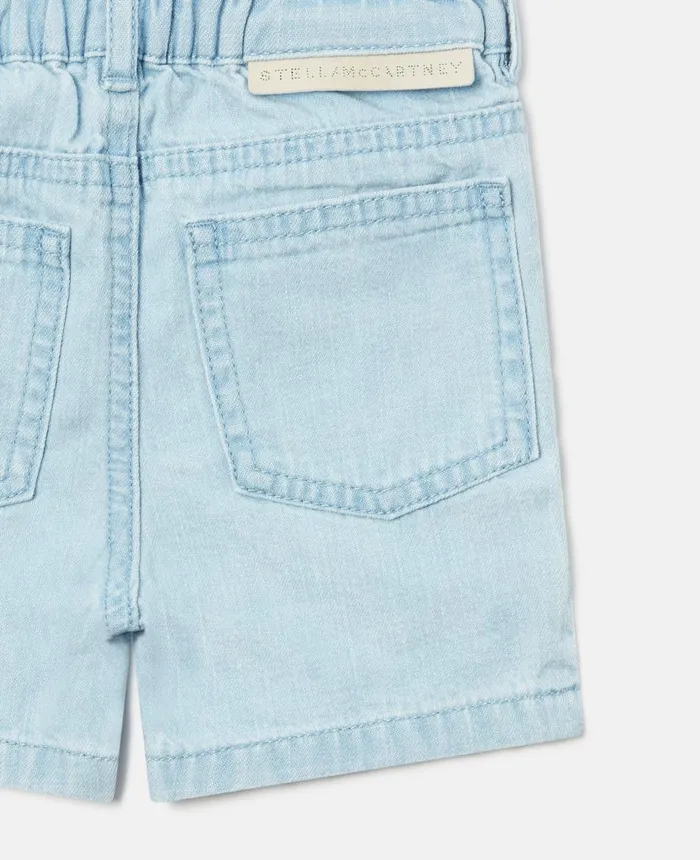 Stella McCartney Light Wash Denim Shorts Blue Kids Pants and Shorts