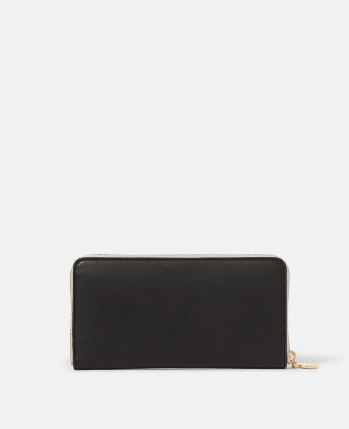 Stella McCartney Logo Continental Wallet Black Women Long Wallets